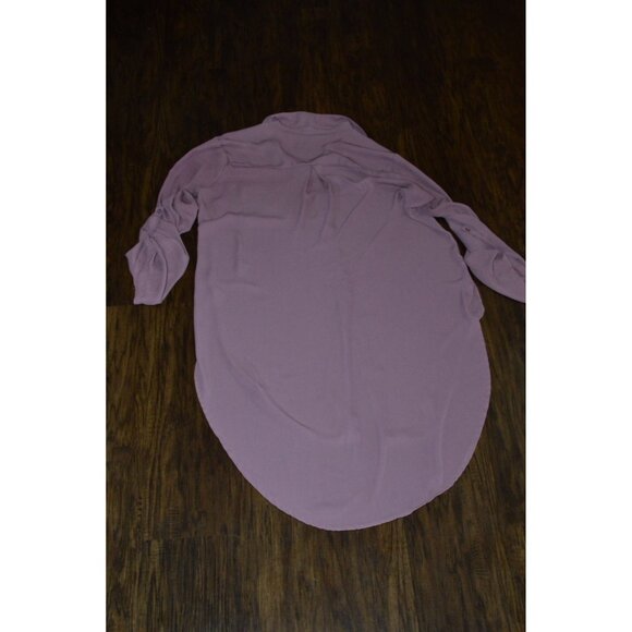 BKE Women's Sheer Mauve Pink Purple Button Up Shirt Size Large Long Dress READ - Picture 2 of 5